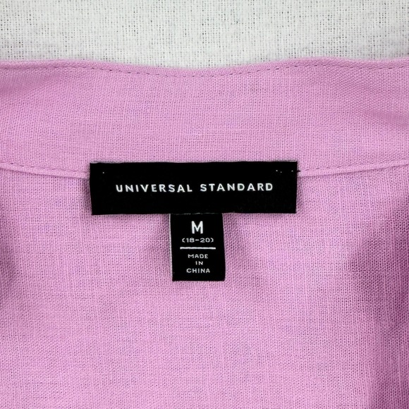 UNIVERSAL STANDARD Aix Linen Button Up Button Up Women Medium Pink Long Sleeve - Picture 13 of 16